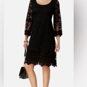 Alfani Black Lace Long Sleeve Dress